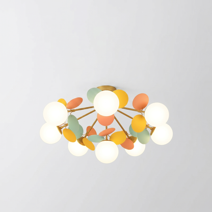 Modern Macaron Petal Ceiling Light - Colorful Kids Room Flush Mount