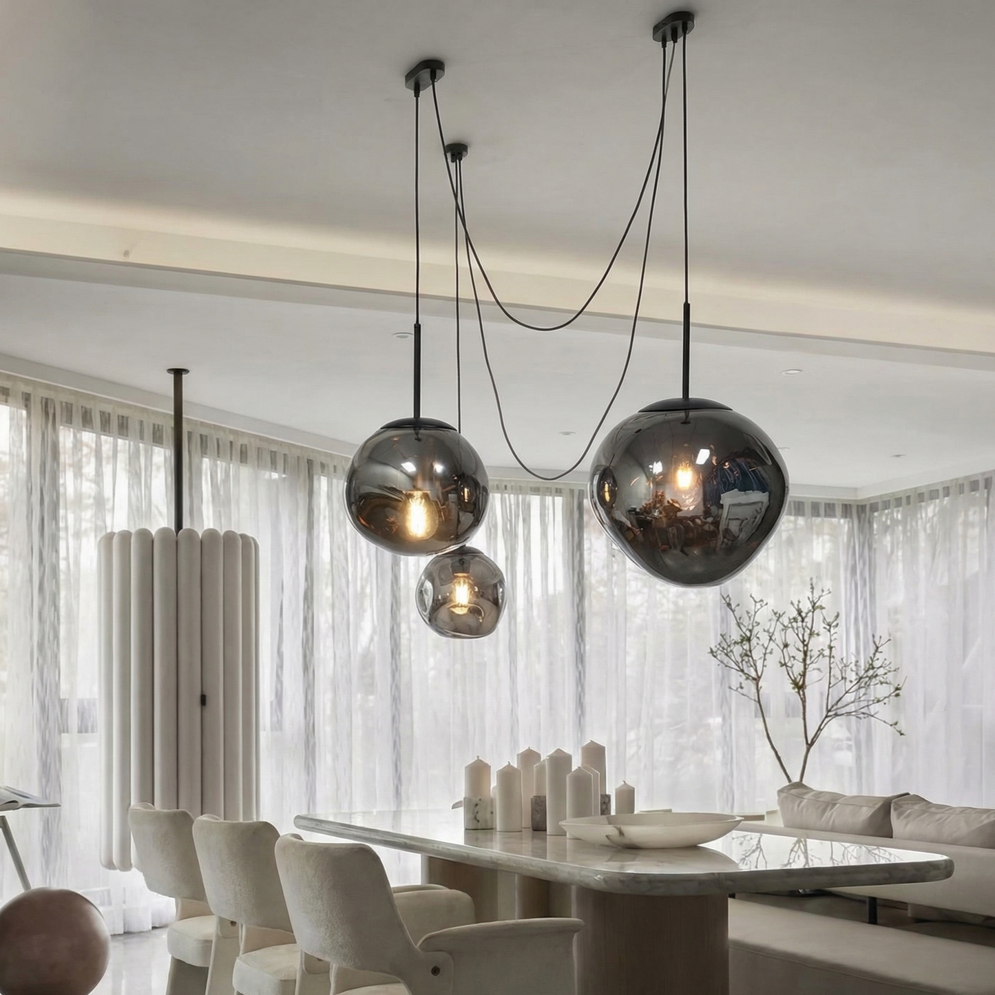 Modern Melt Pendant Light - Irregular Mirror Lava Glass Chandelier
