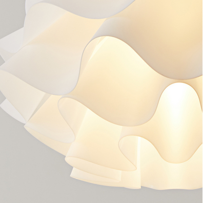 Modern White Wavy Layered Pendant Light - Scalloped Cloud Lamp