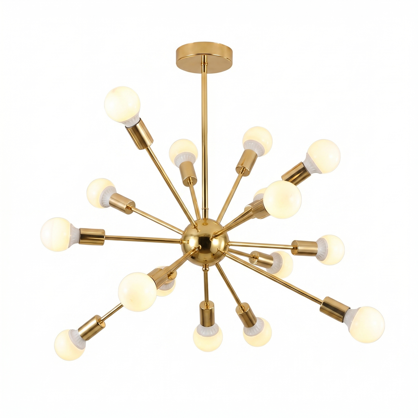 Modern Sputnik Chandelier - Mid-Century Gold Starburst Pendant Light