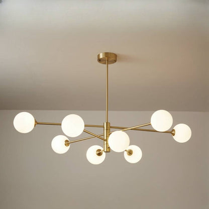 6-Light Modern Gold Sputnik Chandelier - Mid-Century Globe Lamp