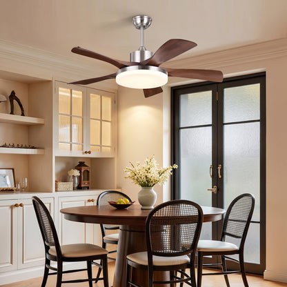 Modern 5-Blade LED Ceiling Fan - 40"/46"/56" Downrod & Flush Mount