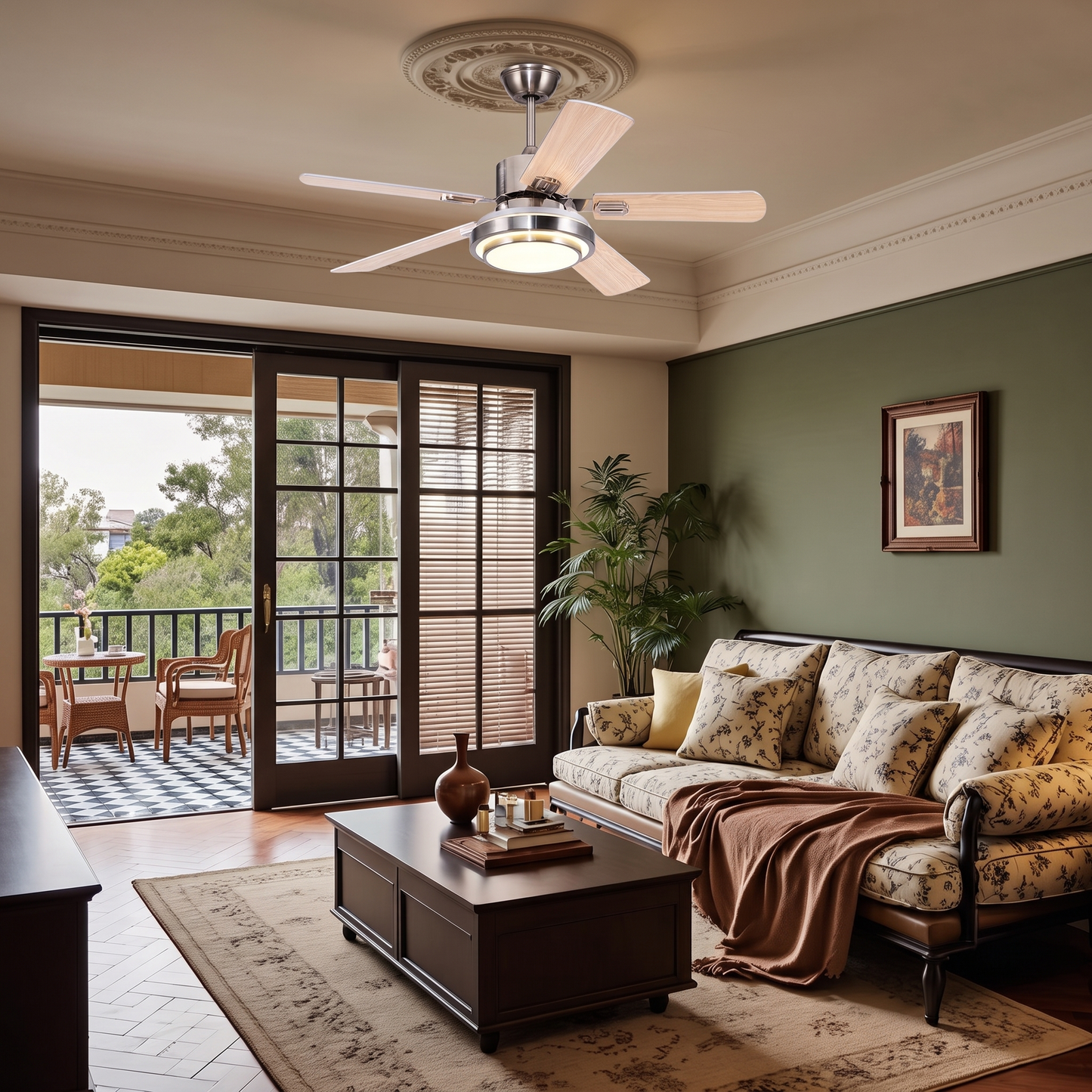 Modern LED Ceiling Fan with Ring Light Kit - 42"/52" Dimmable Remote Fan