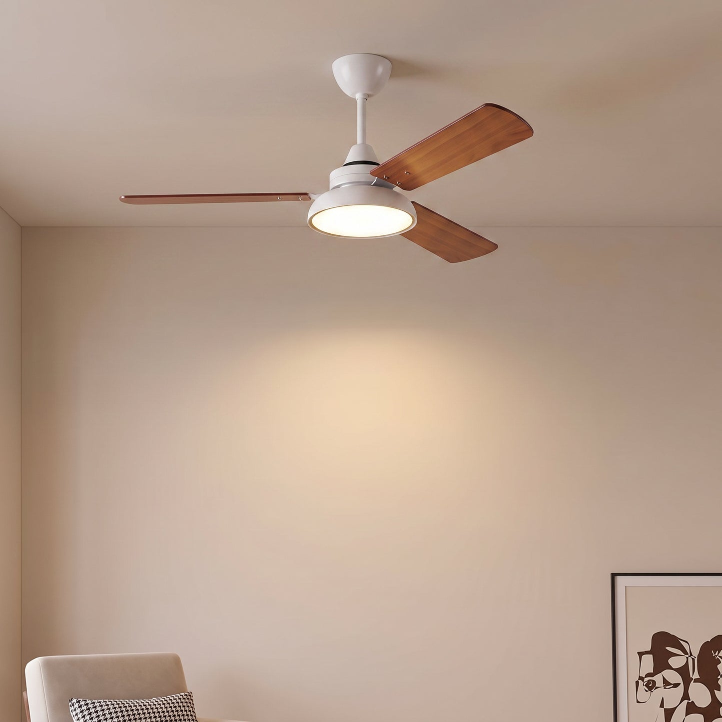 Modern 3-Blade LED Ceiling Fan with Remote - 106cm & 120cm Wood Fan Light