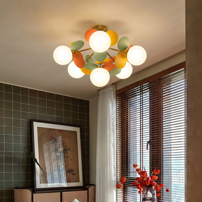 Modern Macaron Petal Ceiling Light - Colorful Kids Room Flush Mount