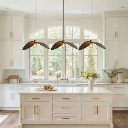 Modern Curved Wood Wave Pendant Light - Mid-Century Japandi Chandelier