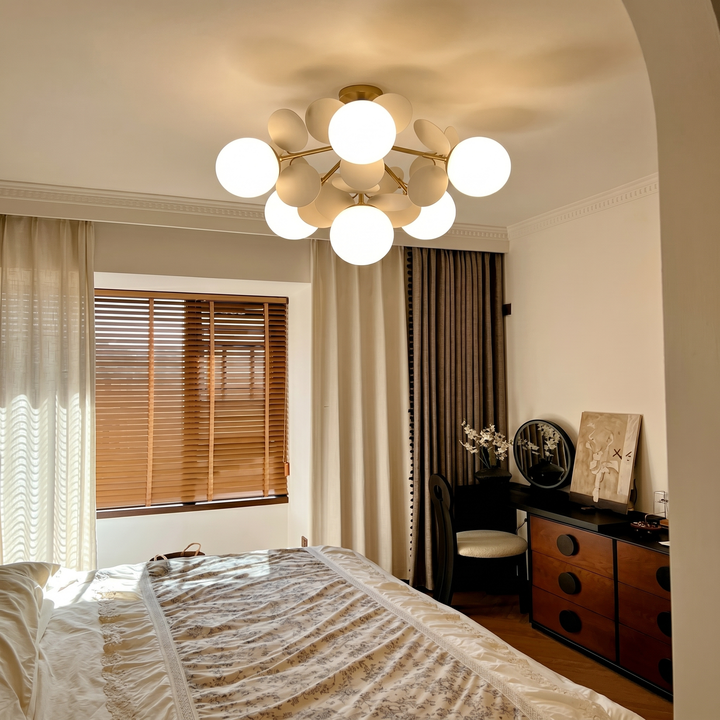 Modern White Petal Ceiling Light - Nordic Cloud Flush Mount Lamp