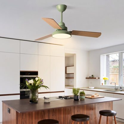 Modern 3-Blade LED Ceiling Fan with Remote - 106cm & 120cm Wood Fan Light