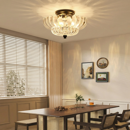 Modern Glass Semi-Flush Mount Ceiling Light - Umbrella Shape Decor