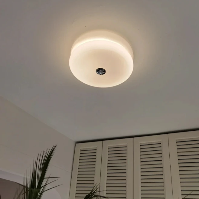 Art Deco Double-Tier Glass Flush Mount - Retro Macaron Ceiling Light