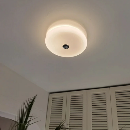 Art Deco Double-Tier Glass Flush Mount - Retro Macaron Ceiling Light