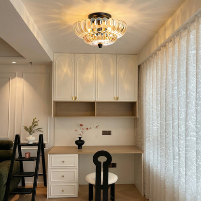 Modern Glass Semi-Flush Mount Ceiling Light - Umbrella Shape Decor