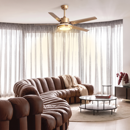 Modern LED Ceiling Fan with Ring Light Kit - 42"/52" Dimmable Remote Fan