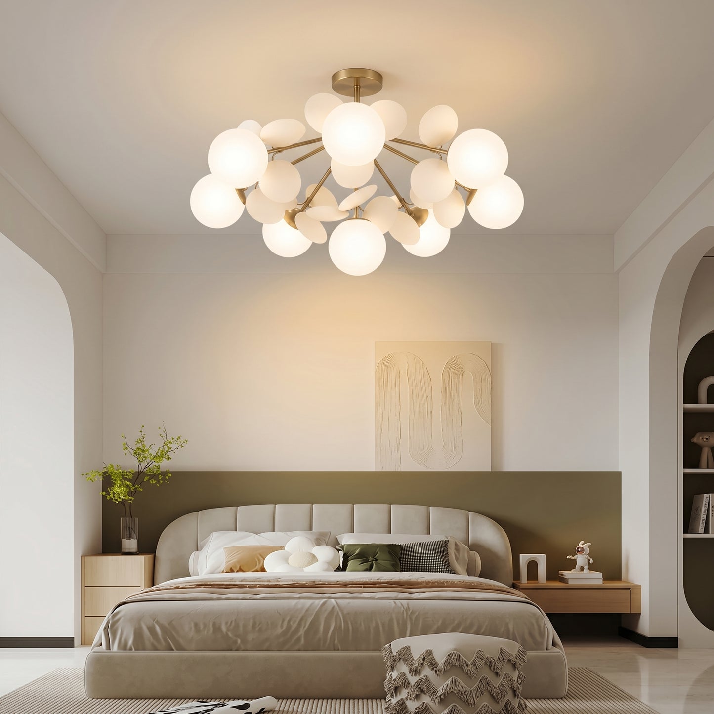 Modern White Petal Ceiling Light - Nordic Cloud Flush Mount Lamp