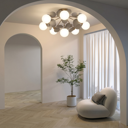 Modern Grey Petal Ceiling Light - Nordic Minimalist Flush Mount Lamp