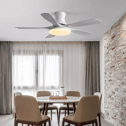 Modern 5-Blade LED Ceiling Fan - 40"/46"/56" Downrod & Flush Mount