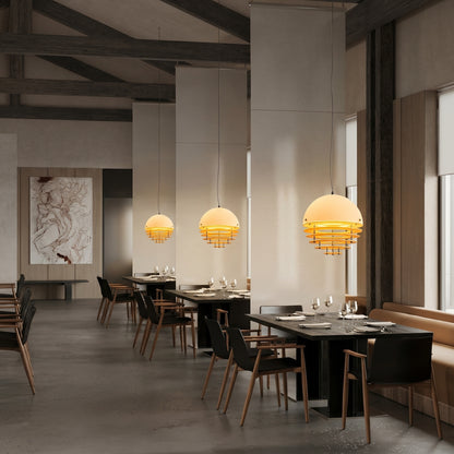 Modern Nordic Multi-Tiered Louvered Pendant Light - Mid-Century Hive Chandelier