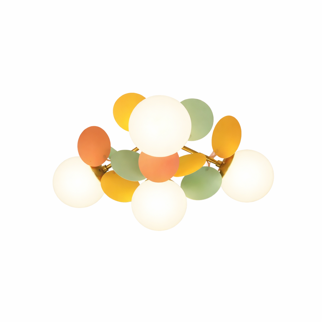 Modern Macaron Petal Ceiling Light - Colorful Kids Room Flush Mount