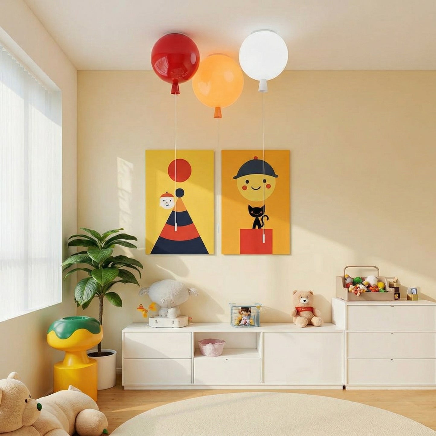 Colorful Balloon Ceiling Lamp for Baby Kids Room-[Modern pendant lighting for bedroom and living space]-Demolights UK