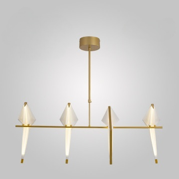 4-Bird Linear Origami Light | Modern Gold Kitchen Island Pendant