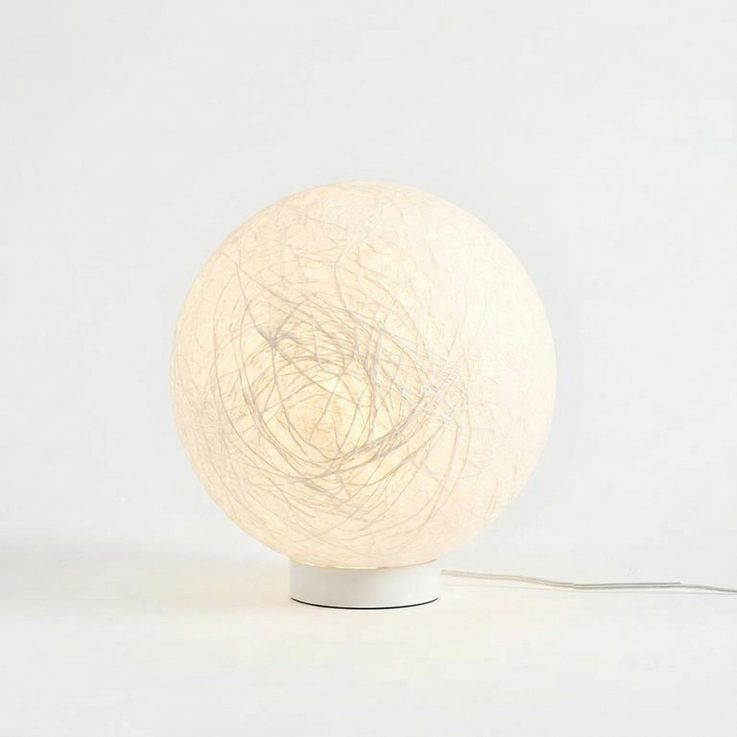 Modern Moon Globe Floor Lamp - Hemp Fiber Orb Table Light