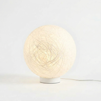 Modern Moon Globe Floor Lamp - Hemp Fiber Orb Table Light