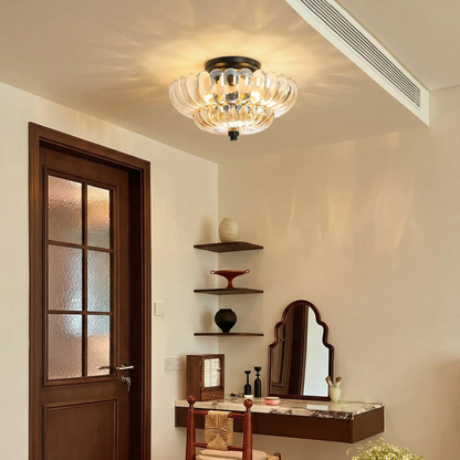 Modern Glass Semi-Flush Mount Ceiling Light - Umbrella Shape Decor