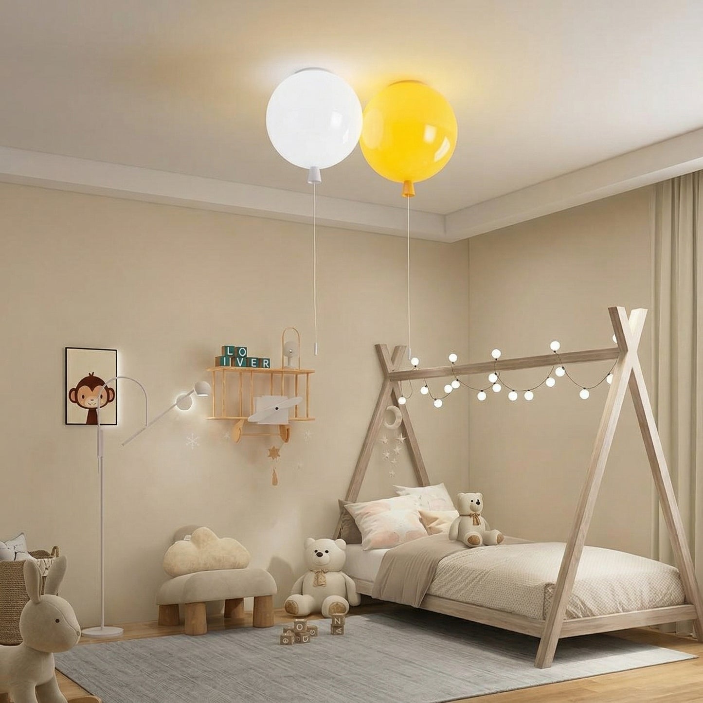 Modern Balloon Ceiling Light - Fun Child's Room Flush Mount Lamp