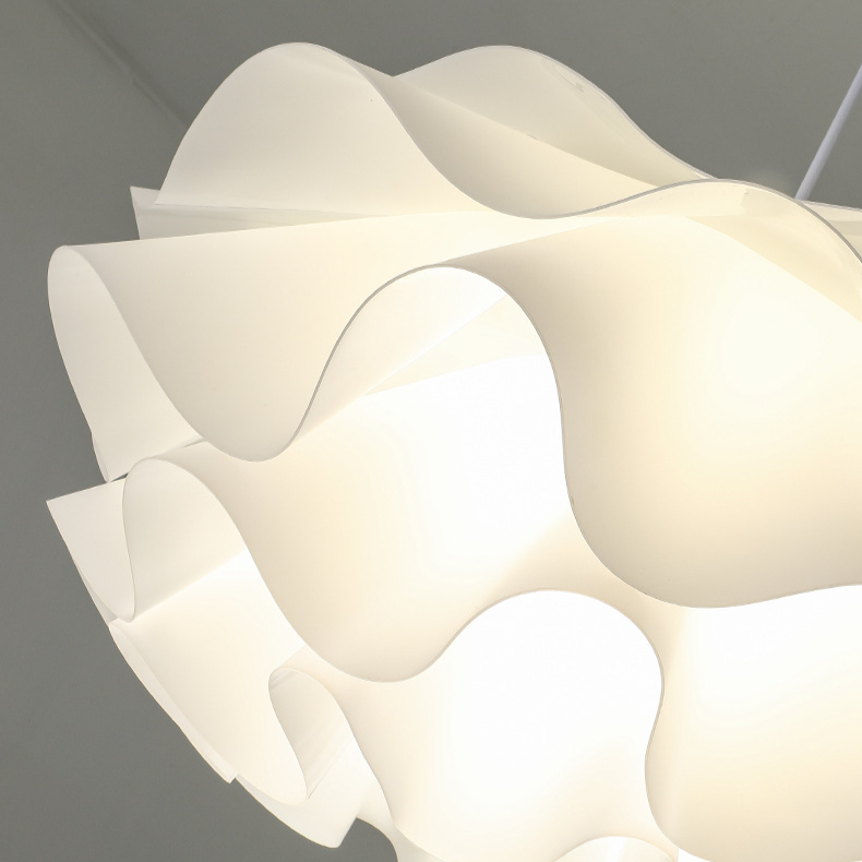 Modern White Wavy Layered Pendant Light - Scalloped Cloud Lamp