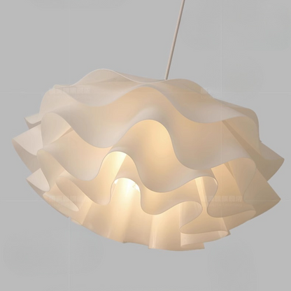 Modern White Wavy Layered Pendant Light - Scalloped Cloud Lamp
