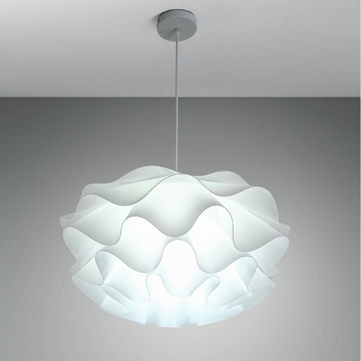 Modern White Wavy Layered Pendant Light - Scalloped Cloud Lamp