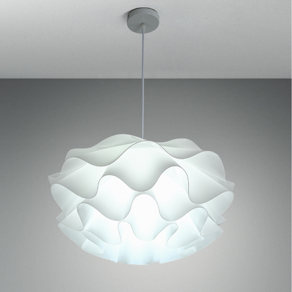 Modern White Wavy Layered Pendant Light - Scalloped Cloud Lamp