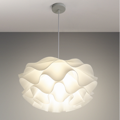 Modern White Wavy Layered Pendant Light - Scalloped Cloud Lamp