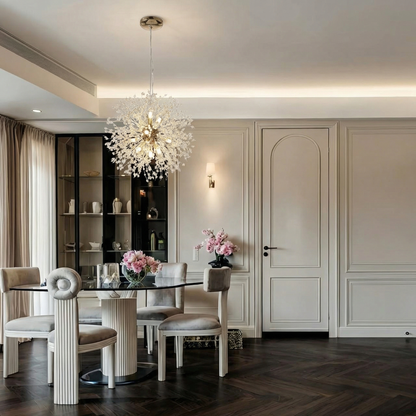 Modern Crystal Firework Chandelier - Gold Dandelion Pendant Light