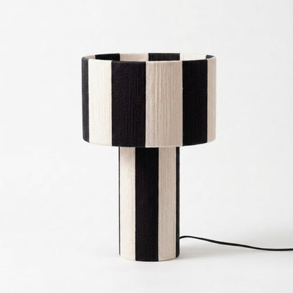 Modern Striped Cotton Cord Table Lamp – Decorative Bedside Light