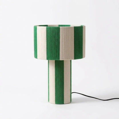 Modern Striped Cotton Cord Table Lamp – Decorative Bedside Light