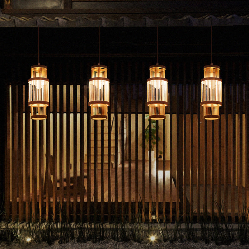 Mid-century Craft Bamboo Pendant Lights