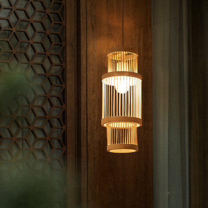 Mid-century Craft Bamboo Pendant Lights