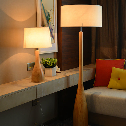 Wood Base Study Room Desk Lamp/Floor Lamp-[Modern pendant lighting for bedroom and living space]-Demolights UK