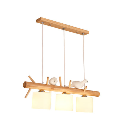 Contemporary Branch Wood Birds Pendant Lights