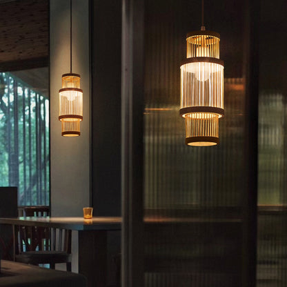 Mid-century Craft Bamboo Pendant Lights