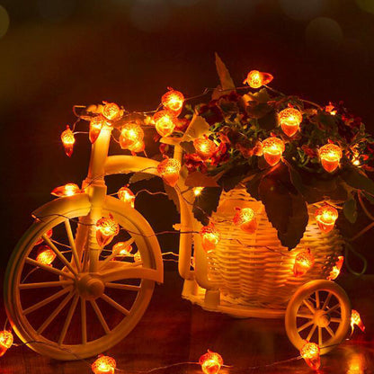 3D Acorn Harvest String Lights