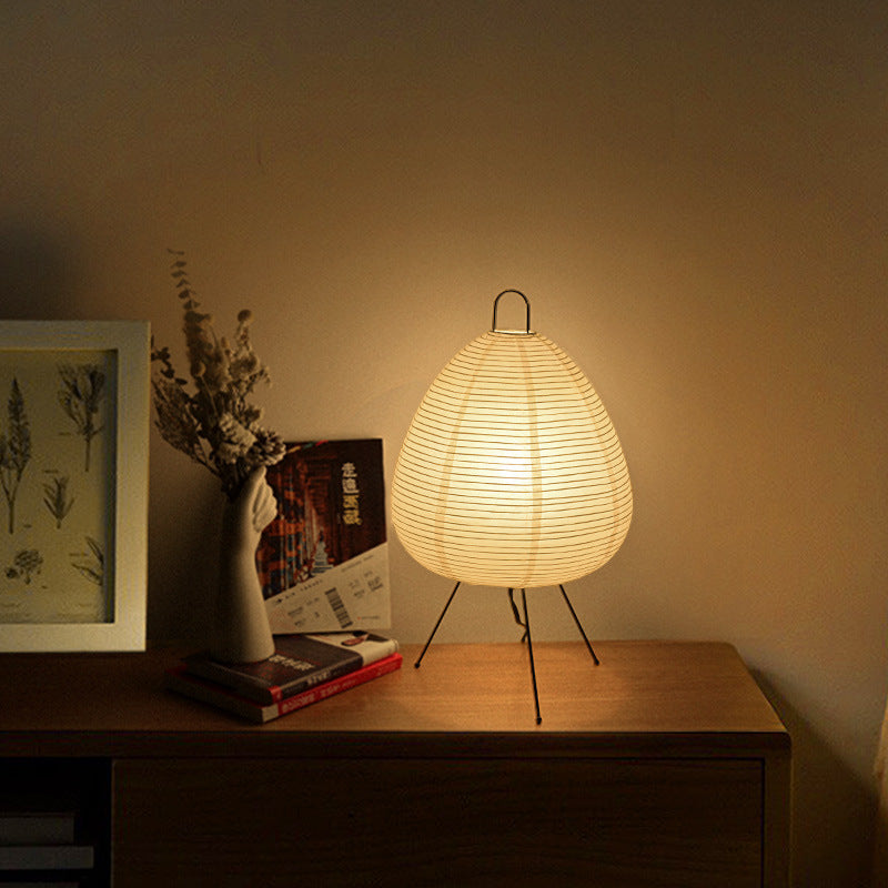 Japanese Style Tripod Rice Paper Table Lamps for Bedroom