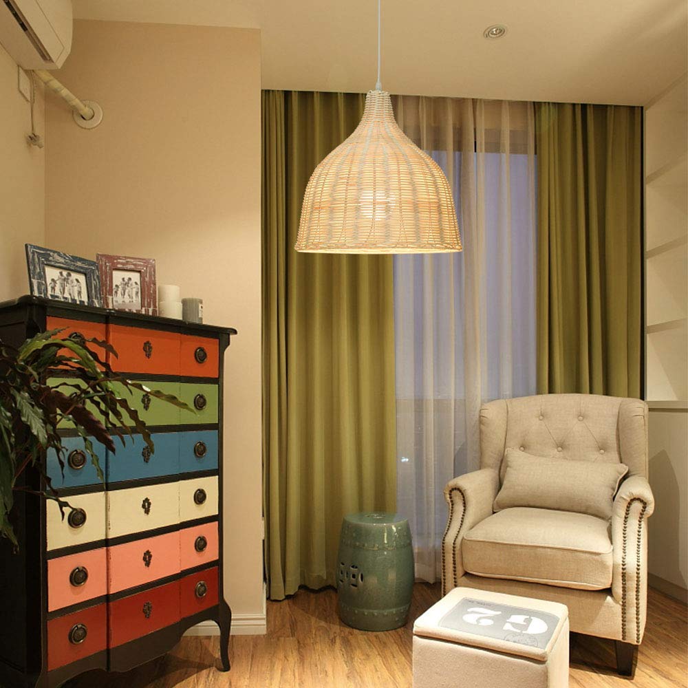 Rattan Wicker Pendant Light Lampshade