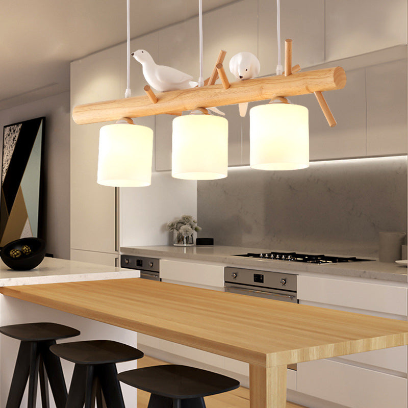 Contemporary Branch Wood Birds Pendant Lights