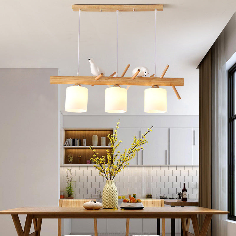 Contemporary Branch Wood Birds Pendant Lights