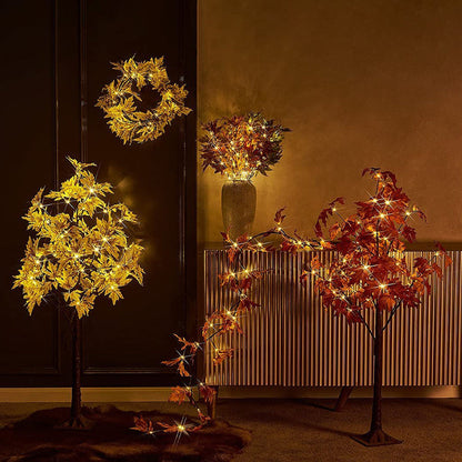 Lighted Maple Tree Fall Decorations Battery Operated Patent Exclusive Pumpkins