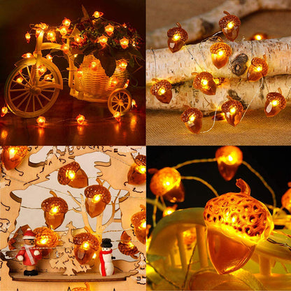 3D Acorn Harvest String Lights