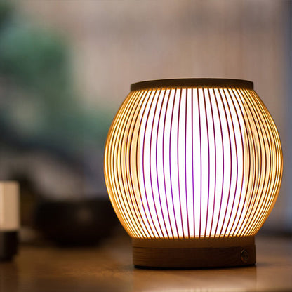 Bamboo Desk Lamp Handmade Craft Table Light