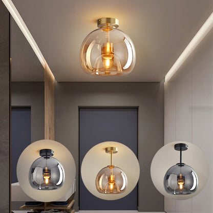 Vintage Bubble Balcony Room Glass Ceiling Light-[Modern pendant lighting for bedroom and living space]-Demolights UK